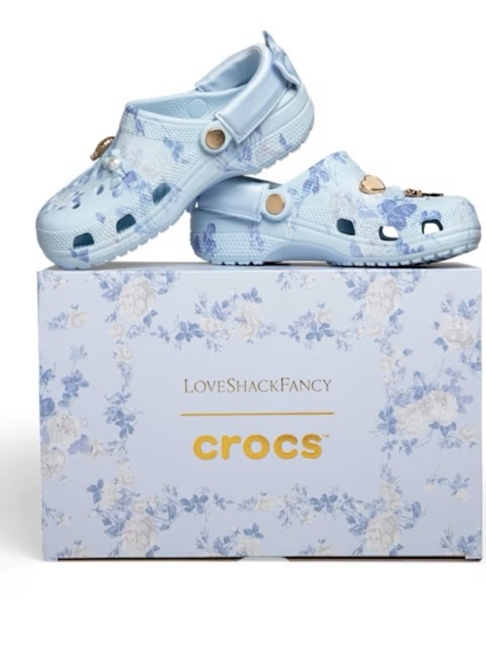 LoveShackFancy Crocs Classic Clogs in Mineral Blue Size 6 NWT